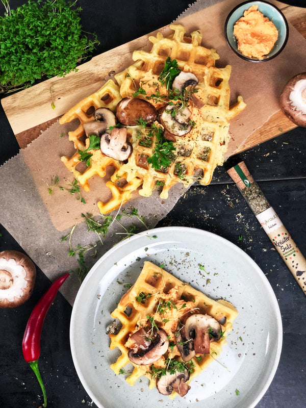 Herzhafte Kresse Waffeln